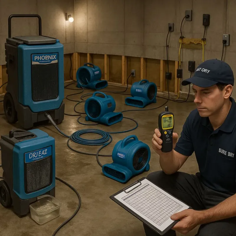 Structural Drying and Dehumidification process in Clear Lake, WA